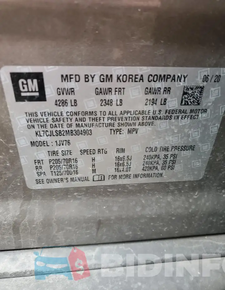 KL7CJLSB2MB304903 Photo# 12