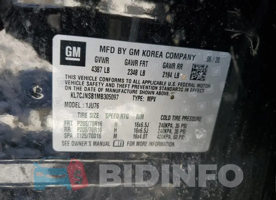 KL7CJNSB1MB305097 Photo# 13