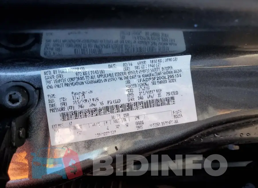 1FADP3F20GL295154 Photo# 12