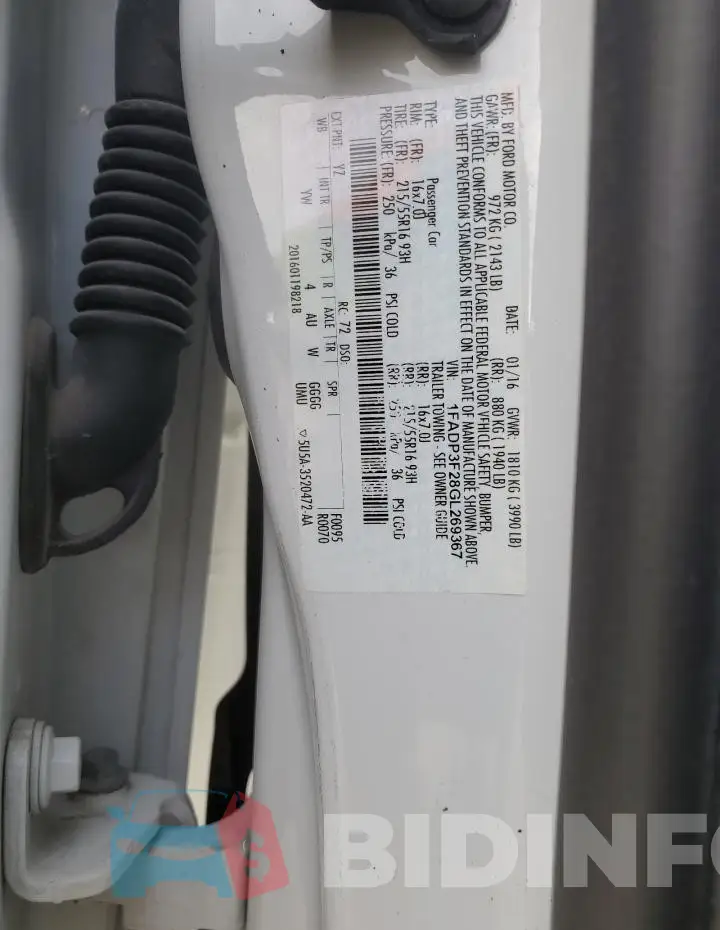 1FADP3F28GL269367 Photo# 12