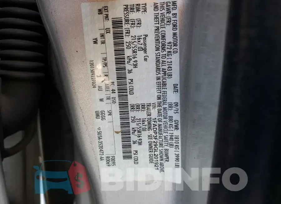 1FADP3F29GL201921 Photo# 12