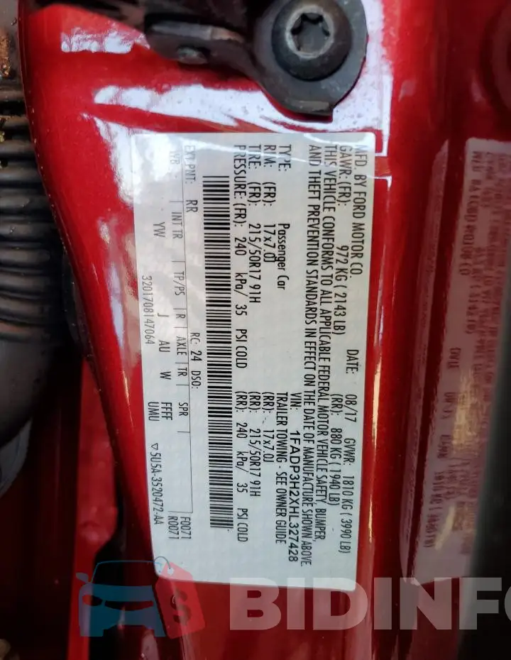 1FADP3H2XHL327428 Photo# 12