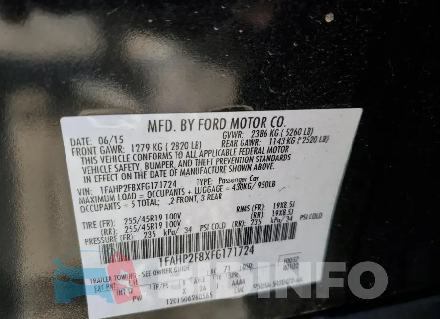 1FAHP2F8XFG171724 Photo# 12