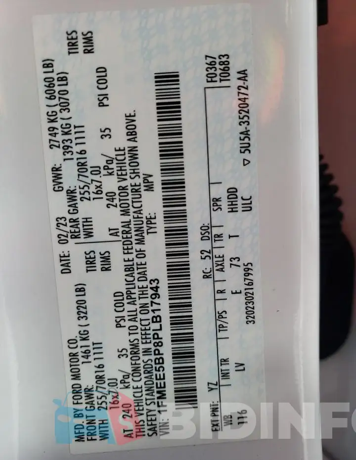 1FMEE5BP8PLB17943 Photo# 13