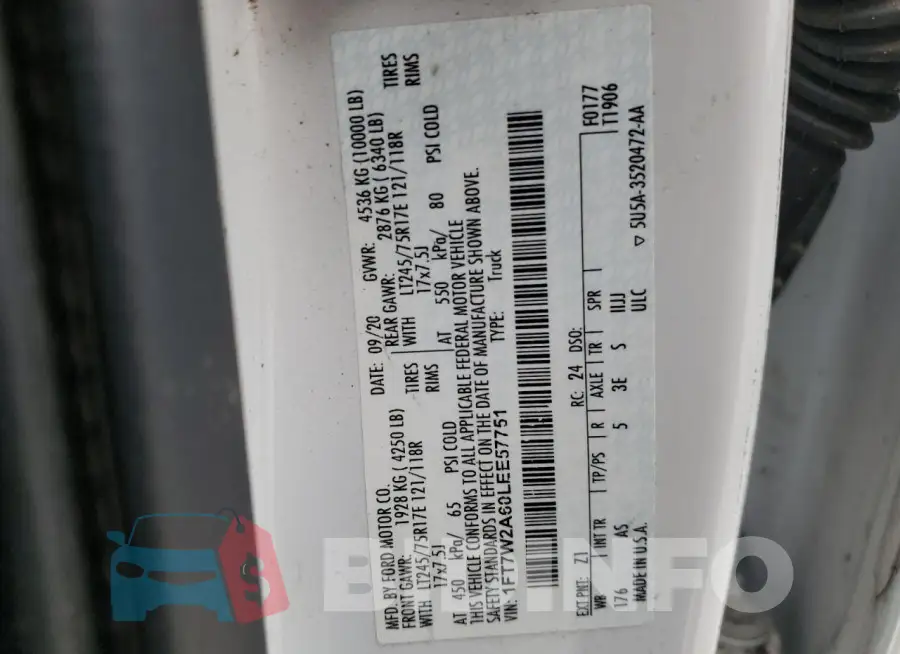 1FT7W2A60LEE57751 Photo# 12