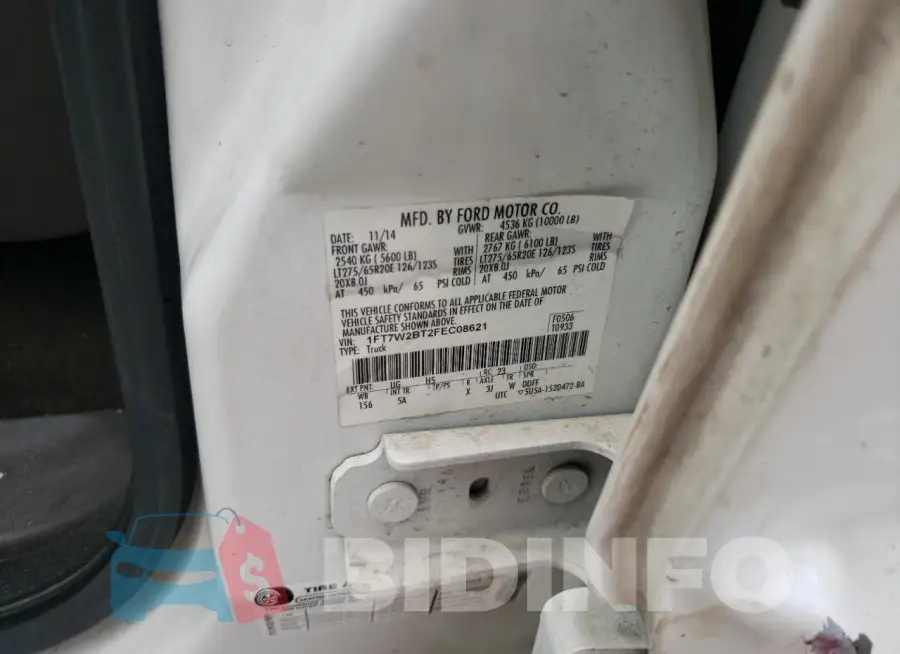 1FT7W2BT2FEC08621 Photo# 12