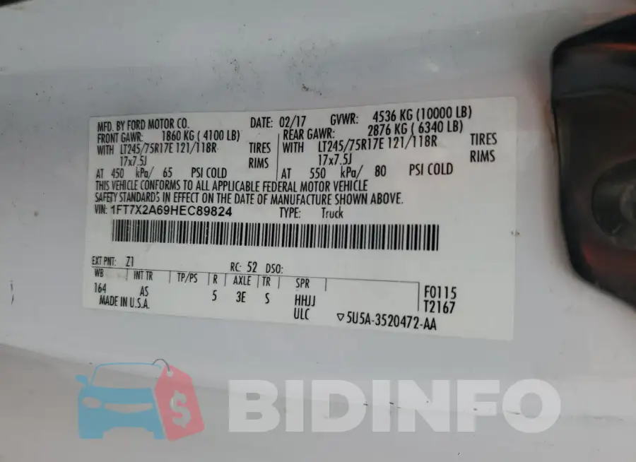 1FT7X2A69HEC89824 Photo# 12