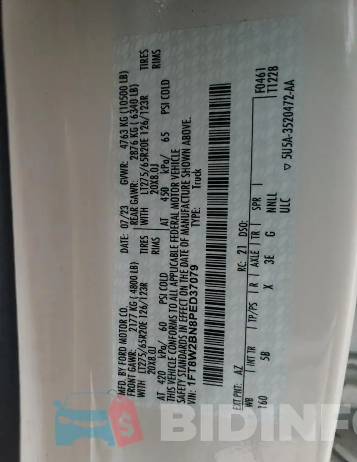 1FT8W2BN8PED37079 Photo# 12