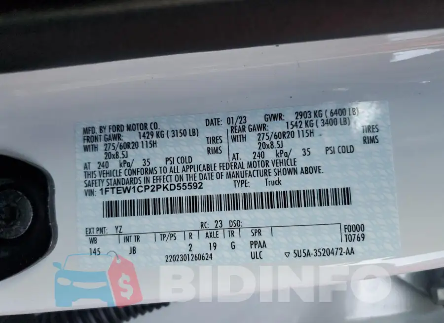 1FTEW1CP2PKD55592 Photo# 12