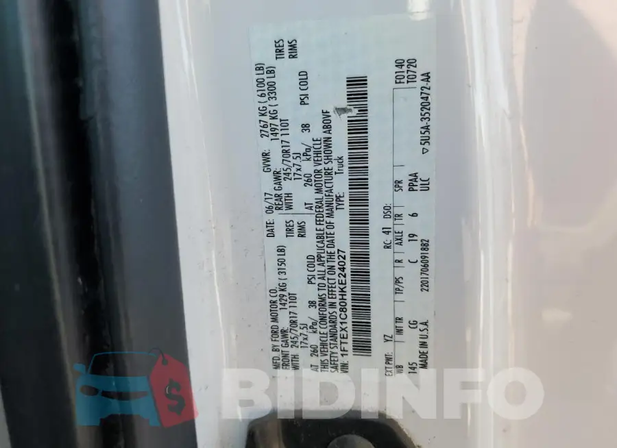 1FTEX1C80HKE24027 Photo# 12