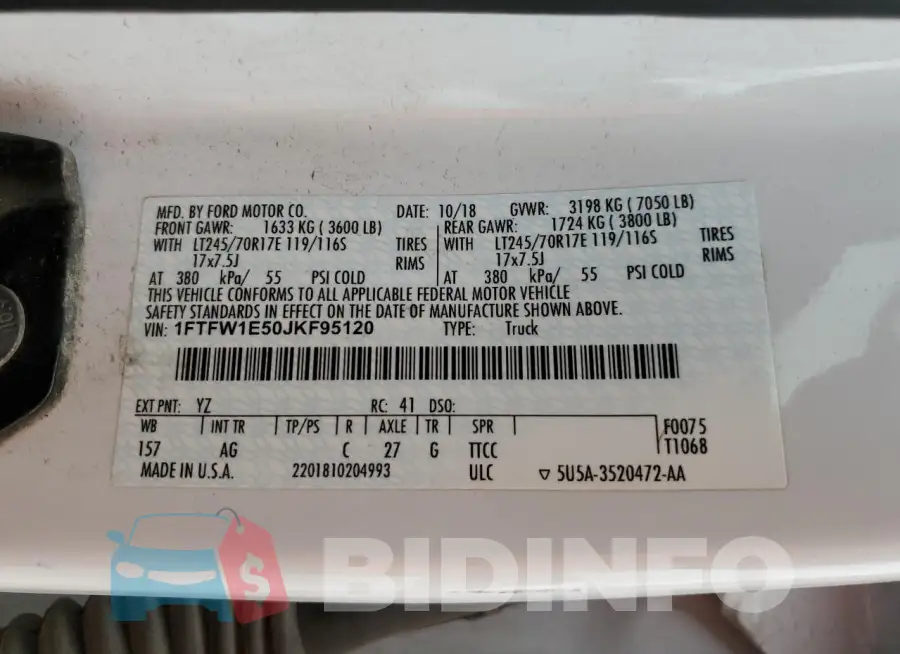 1FTFW1E50JKF95120 Photo# 12