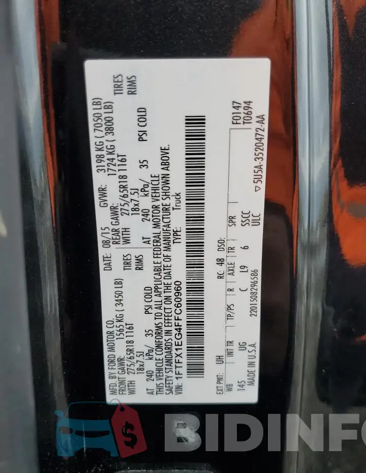 1FTFX1EG4FFC60960 Photo# 12