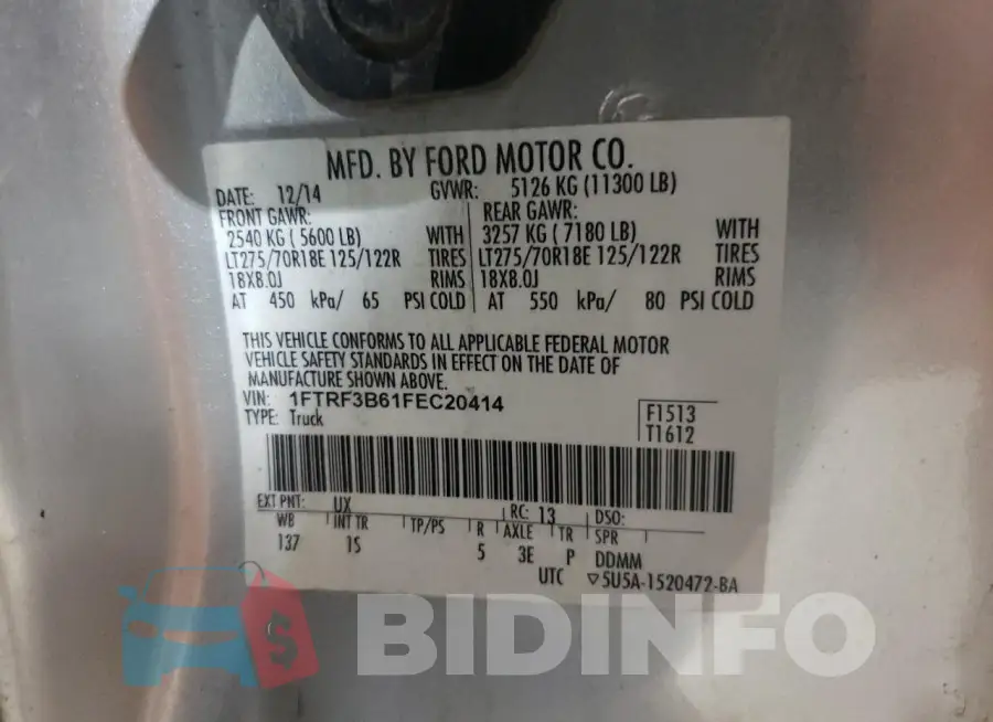 1FTRF3B61FEC20414 Photo# 12