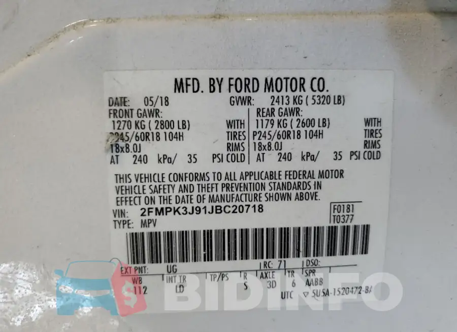 2FMPK3J91JBC20718 Photo# 14