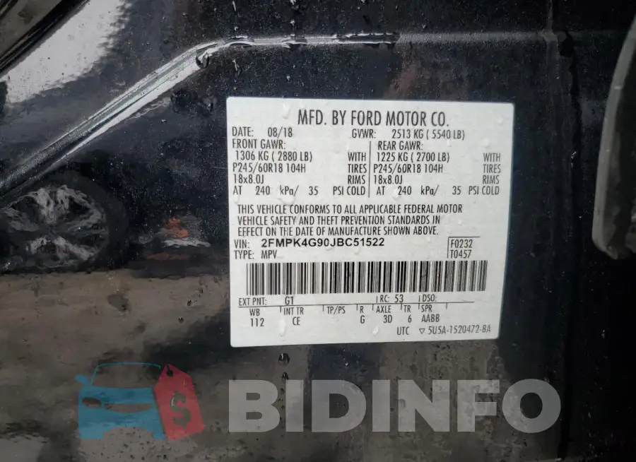 2FMPK4G90JBC51522 Photo# 13