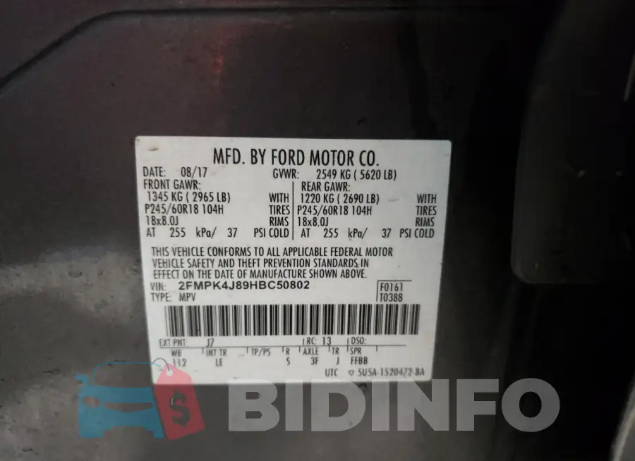 2FMPK4J89HBC50802 Photo# 12
