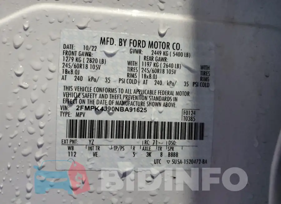 2FMPK4J90NBA91625 Photo# 14