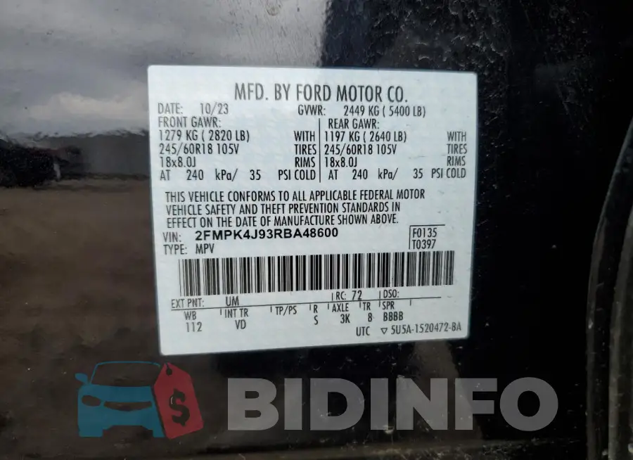 2FMPK4J93RBA48600 Photo# 13
