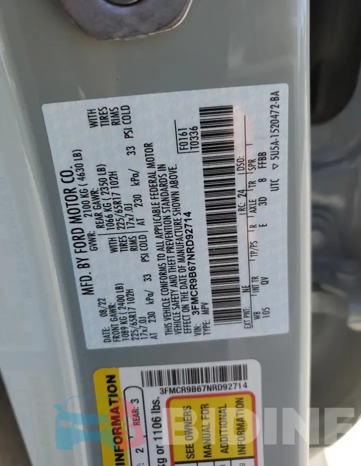 3FMCR9B67NRD92714 Photo# 12