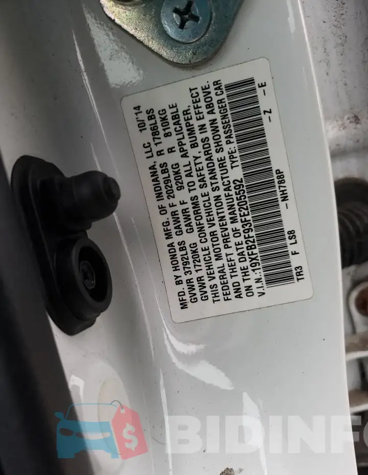 19XFB2F93FE205592 Photo# 12
