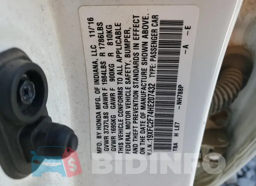 19XFC2F74HE207432 Photo# 13
