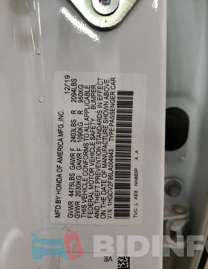 1HGCV2F96LA004943 Photo# 13