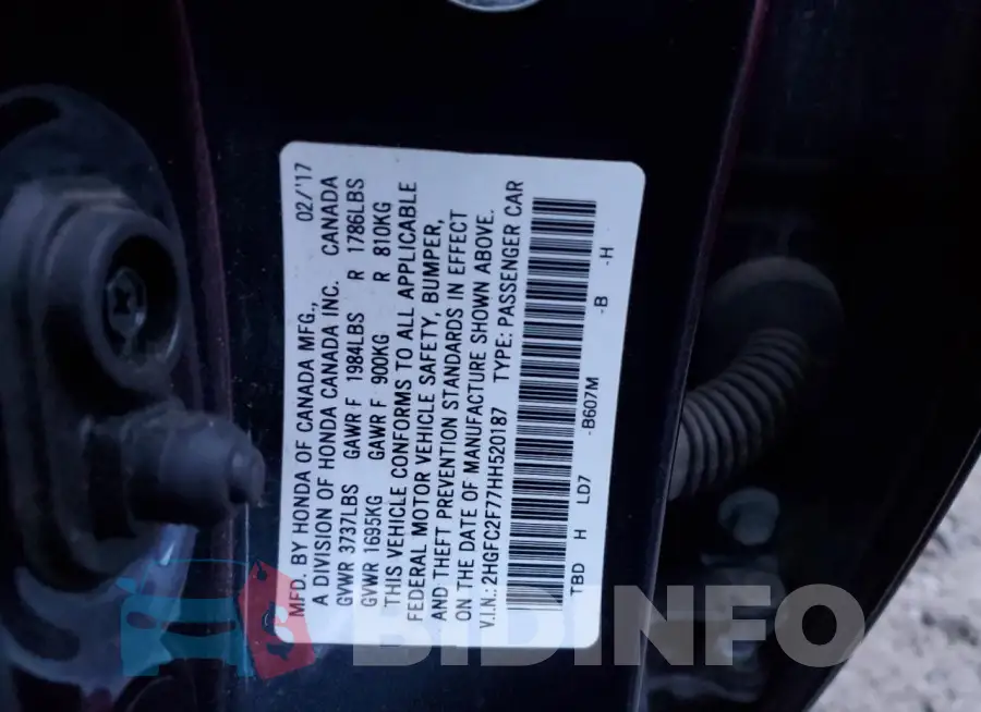 2HGFC2F77HH520187 Photo# 12
