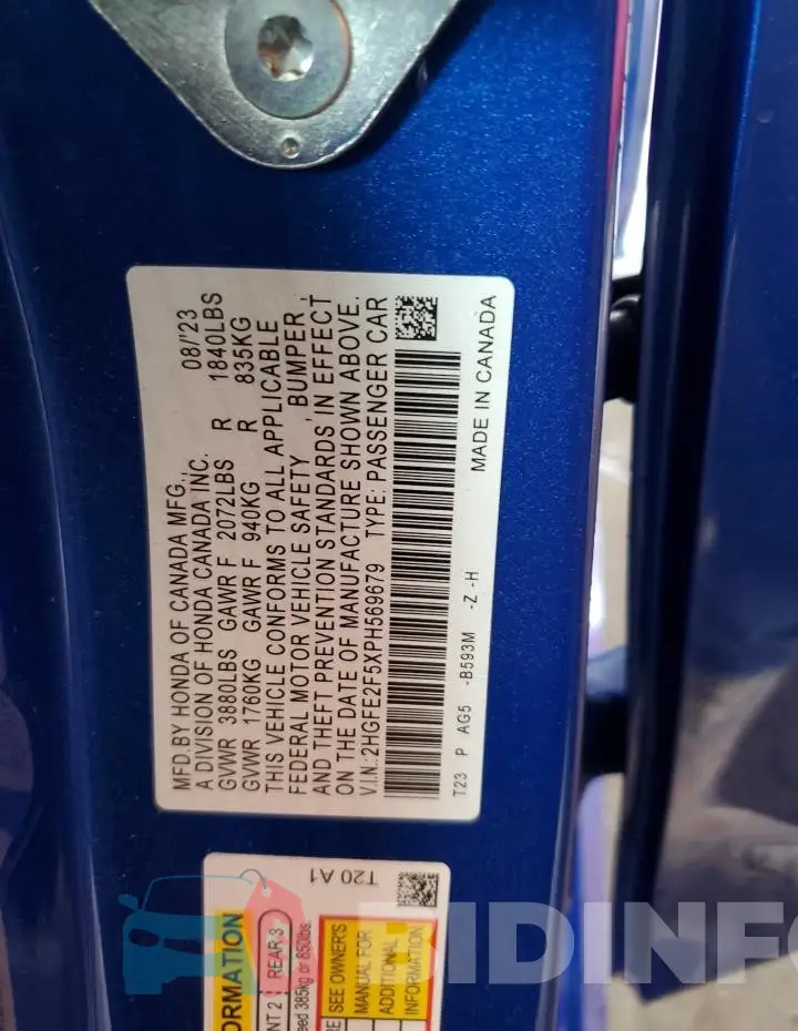 2HGFE2F5XPH569679 Photo# 12