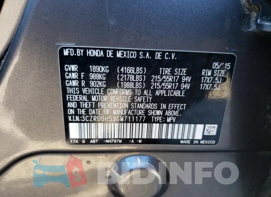 3CZRU6H59GM711177 Photo# 13
