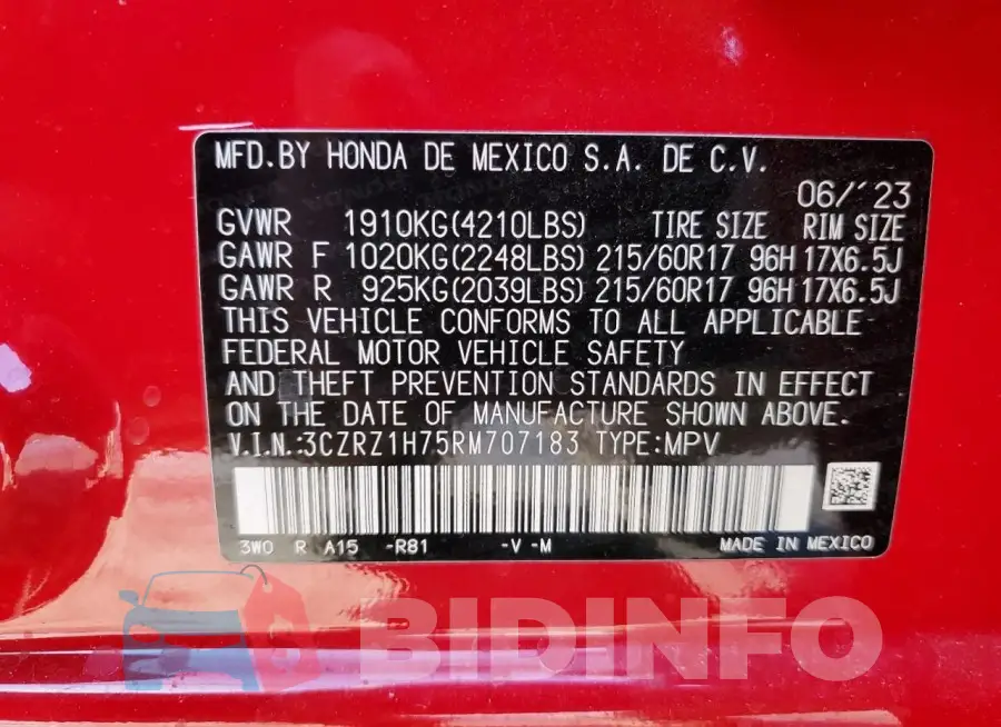 3CZRZ1H75RM707183 Photo# 12
