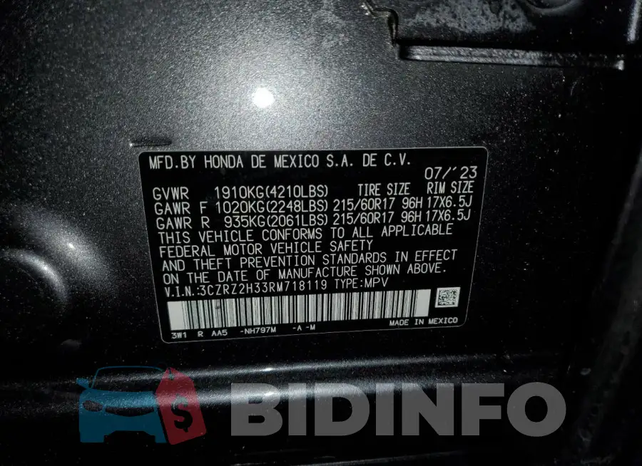 3CZRZ2H33RM718119 Photo# 14