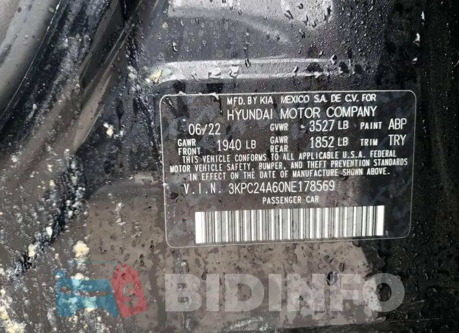 3KPC24A60NE178569 Photo# 12