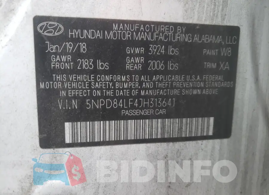 5NPD84LF4JH313641 Photo# 12