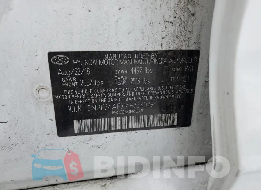 5NPE24AFXKH734029 Photo# 12