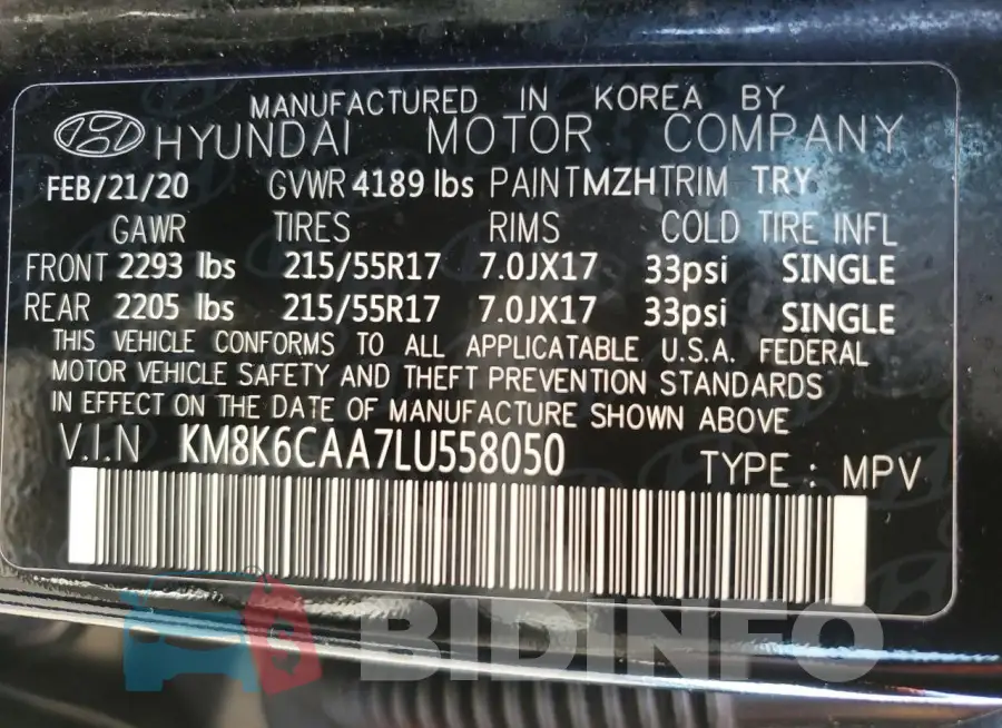 KM8K6CAA7LU558050 Photo# 13