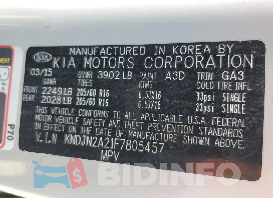 KNDJN2A21F7805457 Photo# 12