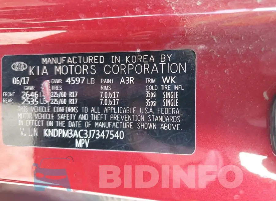KNDPM3AC3J7347540 Photo# 13