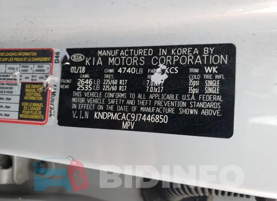 KNDPMCAC9J7446850 Photo# 13