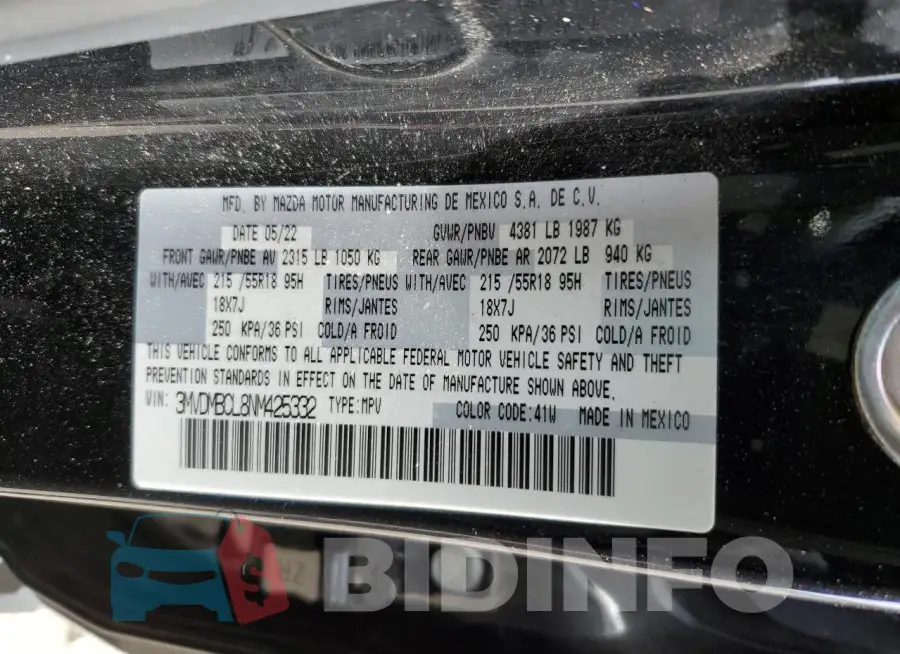 3MVDMBCL8NM425332 Photo# 13