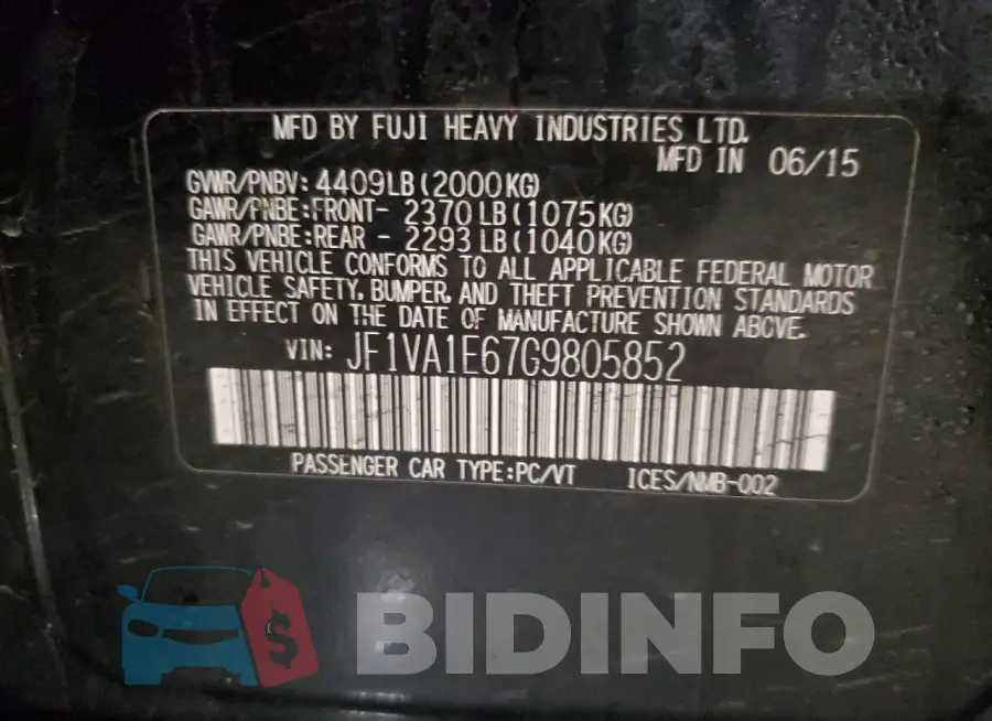 JF1VA1E67G9805852 Photo# 12