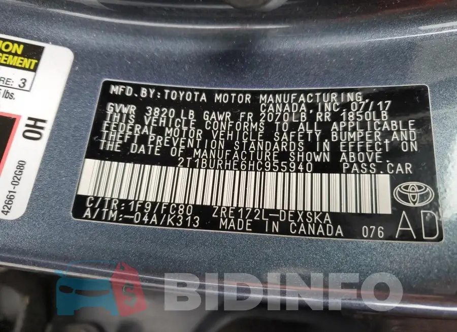 2T1BURHE6HC955940 Photo# 13