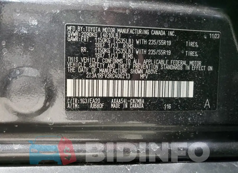 2T3A1RFV3RC406213 Photo# 13