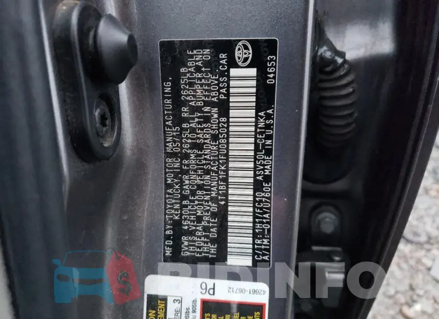 4T1BF1FK1FU085028 Photo# 12
