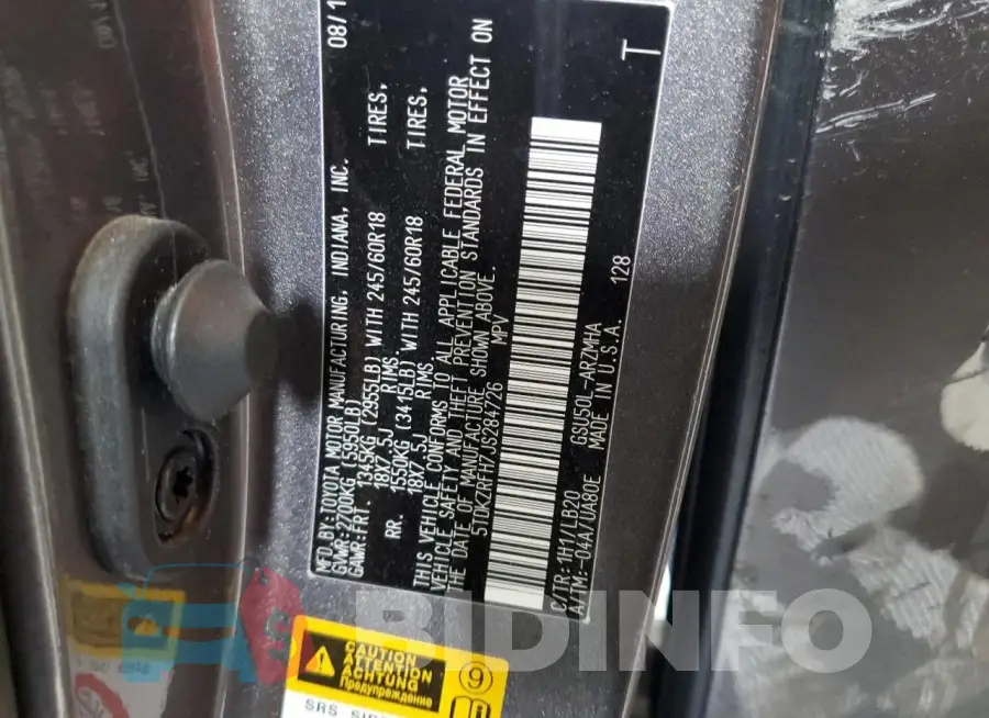 5TDKZRFH7JS284726 Photo# 12