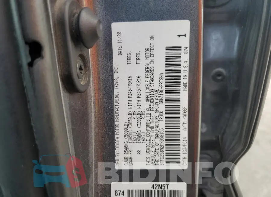 5TFDZ5BN2MX058153 Photo# 12