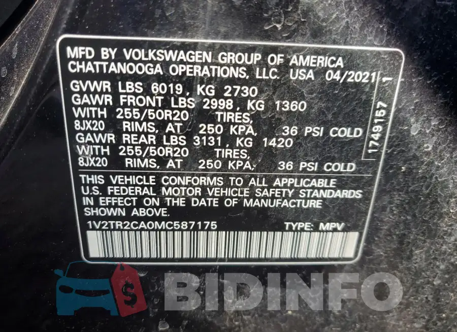 1V2TR2CA0MC587175 Photo# 13