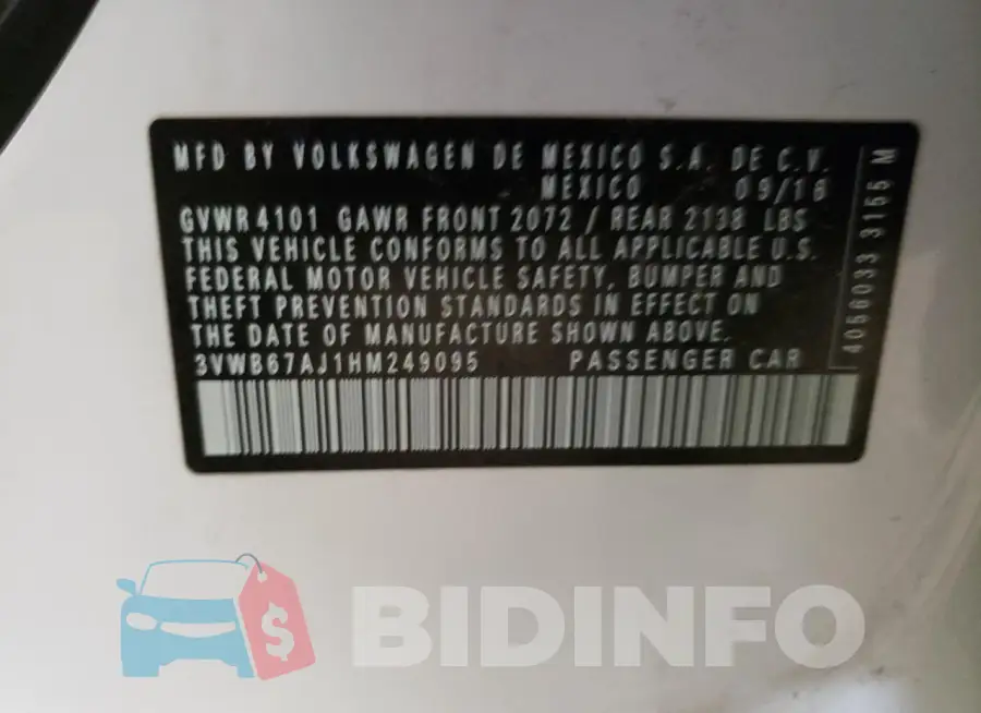 3VWB67AJ1HM249095 Photo# 13