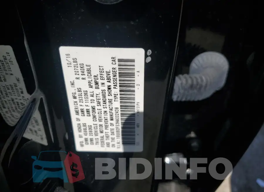 19UUB2F53HA002438 Photo# 12
