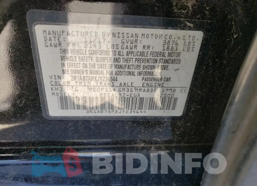 3N1AB7APXJY234644 Photo# 13
