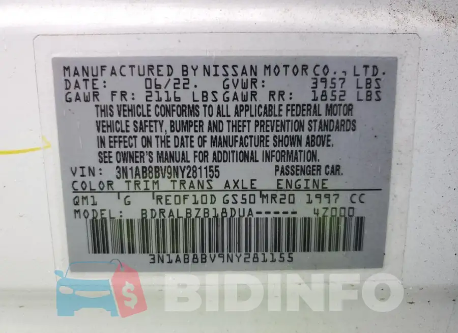 3N1AB8BV9NY281155 Photo# 12